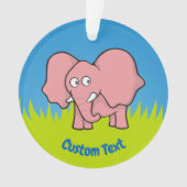 Roze olifant cartoon ornament (voorkant)
