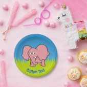 Roze olifant cartoon papier bord (Feest)
