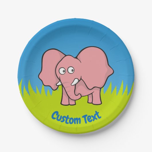 Roze olifant cartoon papier bord (Voorkant)