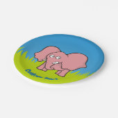 Roze olifant cartoon papier bord (Gekanteld)