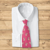 Roze Olifant Cartoon Patroon Stropdas