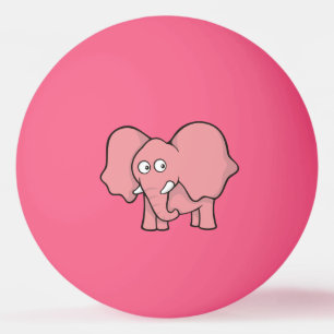 Roze olifant Cartoon Ping Pong Ball