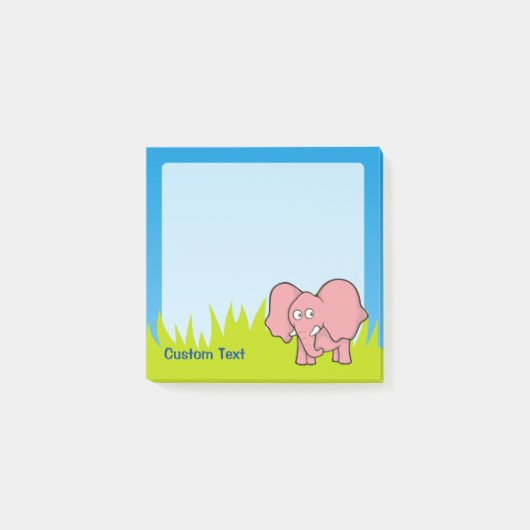 Roze olifant Cartoon Post-it® Notes (Voorkant)