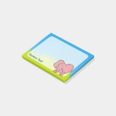 Roze olifant Cartoon Post-it® Notes (Schuin)