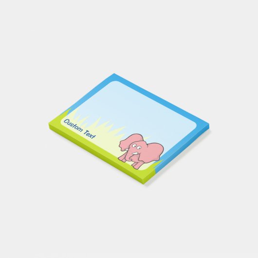 Roze olifant Cartoon Post-it® Notes (Schuin)