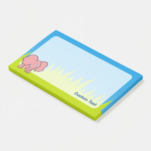 Roze olifant Cartoon Post-it® Notes (Schuin)