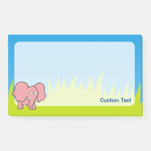 Roze olifant Cartoon Post-it® Notes (Voorkant)