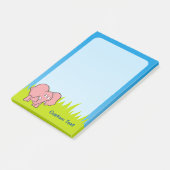 Roze Olifant Cartoon Post-it® Notes (Schuin)