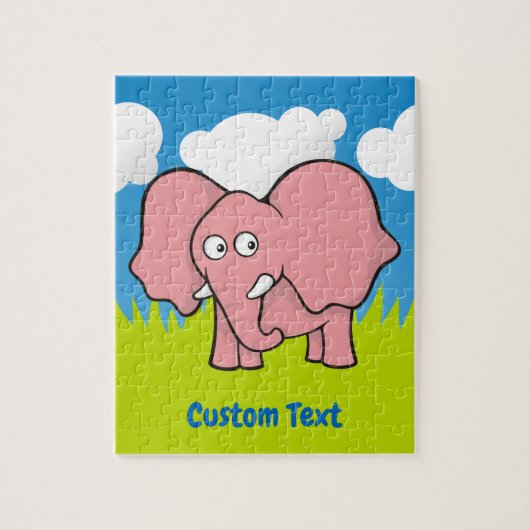 Roze olifant cartoon puzzel (Verticaal)