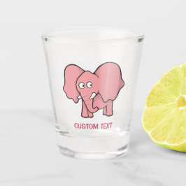 Roze olifant Cartoon Shot Glas