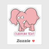 Roze olifant Cartoon Sticker (Vel)