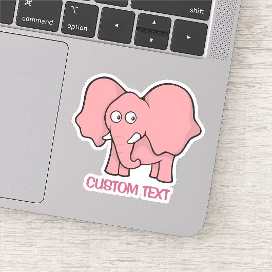 Roze olifant Cartoon Sticker (Detail)