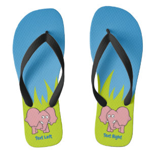 Roze olifant cartoon teenslippers
