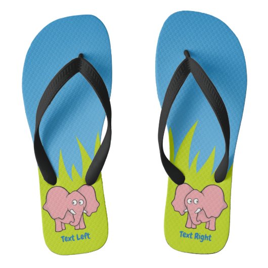 Roze olifant cartoon teenslippers (Voetbed)