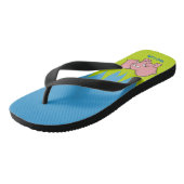 Roze olifant cartoon teenslippers (Schuin)
