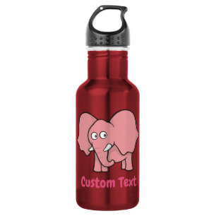 Roze olifant cartoon waterfles