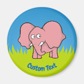 Roze olifant cartoonmagneet magneet (Voorkant)