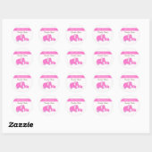 Roze olifant Chic Simple Baby Girl Baby shower Ronde Sticker (Vel)