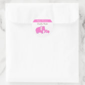 Roze olifant Chic Simple Baby Girl Baby shower Ronde Sticker (Tas)