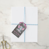Roze Olifant Dank u Label rustieke bloemen Cadeaulabel (Met Touw)