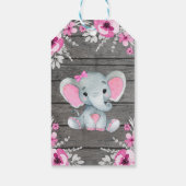 Roze Olifant Dank u Label rustieke bloemen Cadeaulabel (Achterkant)