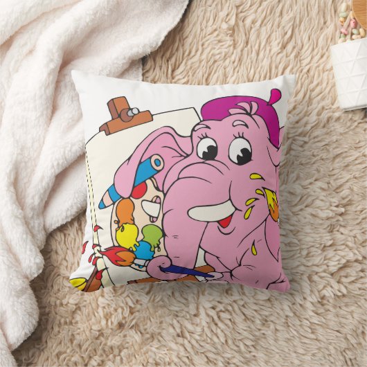 Roze olifant-decoratieve piloot kussen (Deken)