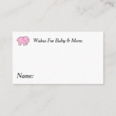Roze olifant Diaper Raffle Ticket Informatiekaartje (Achterkant)