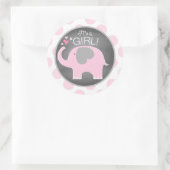 Roze Olifant Dot Meisje Baby shower Ronde Sticker (Tas)