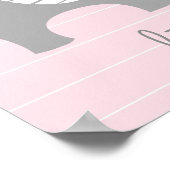 Roze olifant Dream Big Little One Nursery Decor Poster (Hoek)