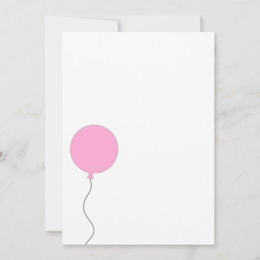 Roze olifant eerste uitnodiging voor geboorte (Achterkant)