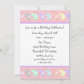 Roze olifant eerste uitnodiging voor geboorte (Achterkant)