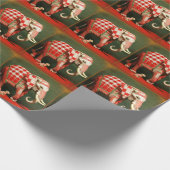 Roze olifant en polka dot chihuahua cadeaupapier (Hoek)