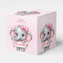 Roze Olifant Favor Box Bedankdoosjes