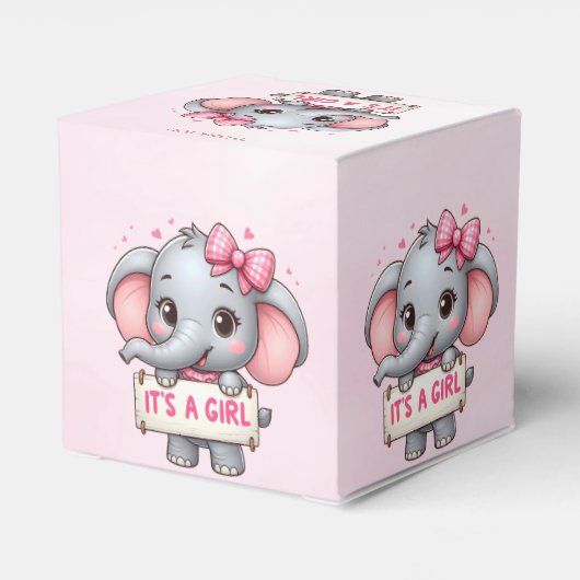 Roze Olifant Favor Box Bedankdoosjes (Achterkant)