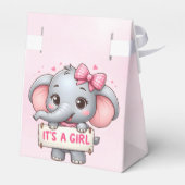 Roze Olifant Favor Box Bedankdoosjes (Achterkant)