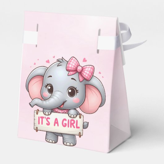 Roze Olifant Favor Box Bedankdoosjes (Achterkant)