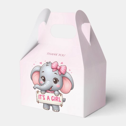 Roze Olifant Favor Box Bedankdoosjes (Achterkant)