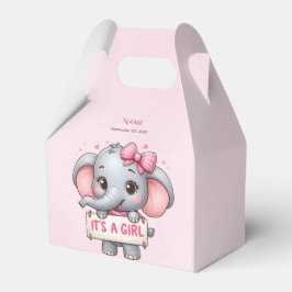 Roze Olifant Favor Box Bedankdoosjes