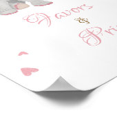 Roze olifant Favors & Prizes Baby shower Sign. Poster (Hoek)