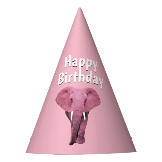 Roze olifant feesthoedjes (Voorkant)