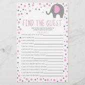 Roze olifant Game Baby shower voor gasten zoeken Briefpapier (Voorkant)