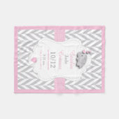 Roze Olifant Geboorte Keepsake Ontwerp Fleece Deken (Voorkant (Horizontaal))