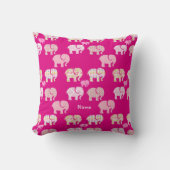 Roze Olifant genaamd Persoonlijke kinderkamerdecor Kussen (Voorkant)