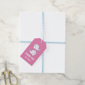 Roze Olifant Gift Label Cadeaulabel (Met Touw)