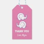 Roze Olifant Gift Label Cadeaulabel (Voorkant)