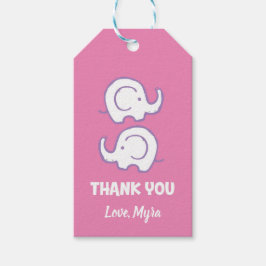 Roze Olifant Gift Label Cadeaulabel