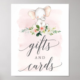 Roze olifant Gifts and Kaarten Sign. Poster