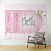 Roze olifant Girl Baby shower Little Peanut Photo Wandkleed (In Situ (horizontaal))