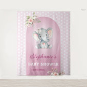 Roze olifant Girl Baby shower Little Peanut Photo Wandkleed (Voorkant)