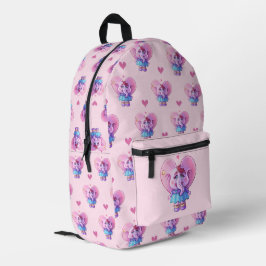 Roze olifant Girl Bedrukte Rugzak